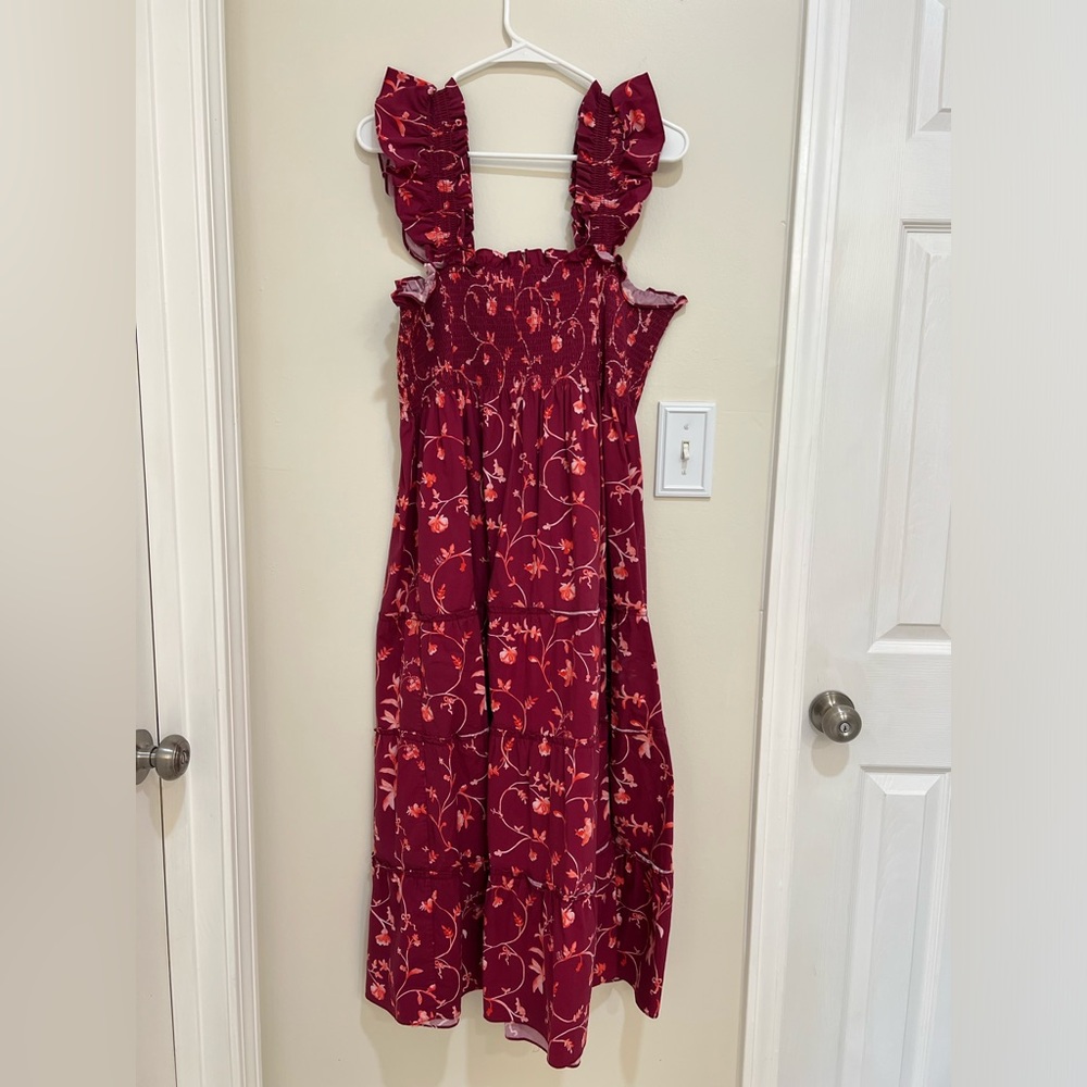 Hill House Red Floral Midi Dress